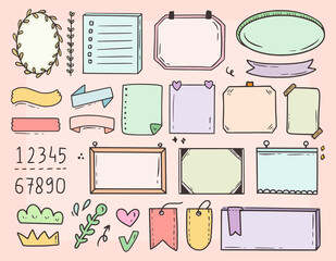 Cute bullet journal element icon notes vector drawing