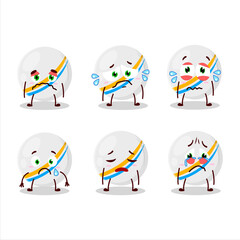 Sticker - White stripes marbles cartoon character with sad expression