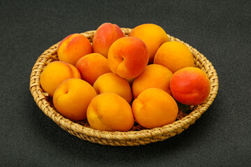 Fresh ripe sweet few apricots