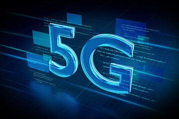 Poster - 5G abstract background illustration - 3d rendering