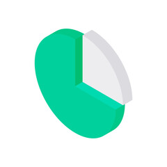 Poster - isometric pictogram design of business pie chart