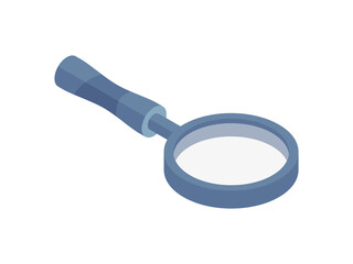 Poster - Isometric vector illustration of cartoon magnifying glass