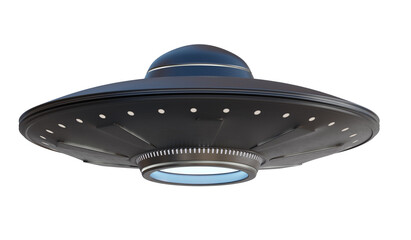 ufo alien spaceship isolated on white background. 3d rendered illustration.
