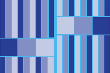 Wall Mural - Seamless blue palette with rectangles and squares