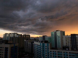 time lapse of clouds over city