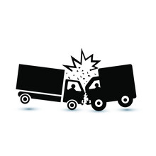 Truck Accident Icon Illustration Isolated Vector Sign Symbol. Eps10 Vector Illustration.