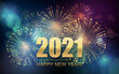 © Maryna Stryzhak - 2021 New Year Abstract background with fireworks. Vector