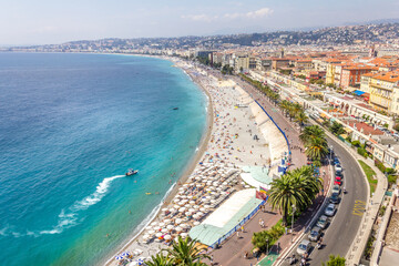 Wall Mural - Aerial view of Nice, French Riviera