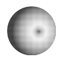 Poster - Halftone circle. Vector vintage gradient dots background. Abstract texture with black particles.