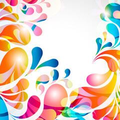 Aufkleber - Abstract background with bright teardrop-shaped arches.