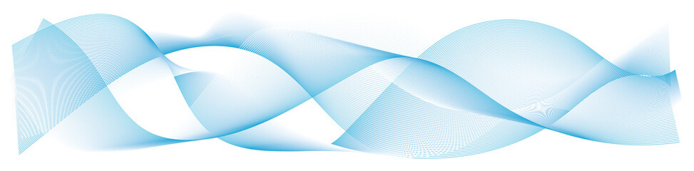 abstract vector blue curve wave lines on white background	
