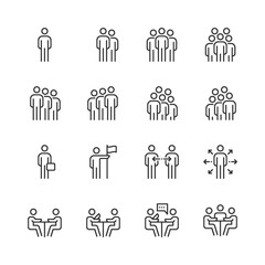 Wall Mural - People Icons Line work group Team Vector