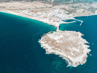 Wall Mural - Tarifa from above the skies shot with a drone