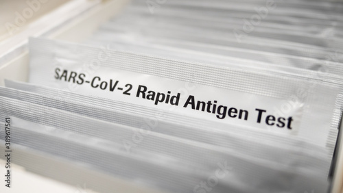 Covid 19 Rapid Antigen Test stack in box