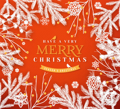 Christmas Greeting Card. Merry Christmas lettering