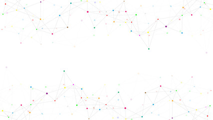 Fototapete - Abstract plexus background with connecting dots and lines. Global network connection, digital technology and communication concept.