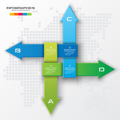 Poster - 4 steps arrow infographic element,Business concept,Vector illustration.