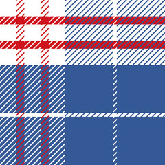 Poster - Rood, wit en blauwe tartan vector herhaal naadloos patroon