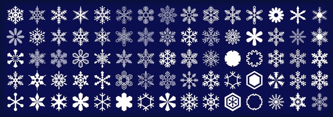 Snowflakes of various shapes