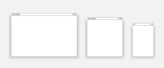 Poster - Browser window on your PC, tablet and mobile phone - Vector illustration.