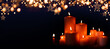 Burning candles in christmas night
Burning candles in christmas night with golden stars and bokeh for a background concept. Space for your text.