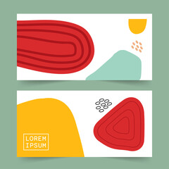 Wall Mural - Set of Editable minimal abstract banner template. Suitable for social media post and web internet ads. Vector illustration 