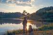 © avtk - two fisherman's boys on the lake