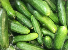 High Angle Shot Of Cucumbers Bunch