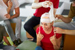 © alfa27 - bandage is wrapped around beautiful caucasian woman's head during class of first aid