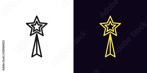 Cuadros en Lienzo Outline awards statuette icon with editable stroke
