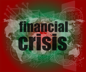 Poster - financial crisis concept - business touching screen