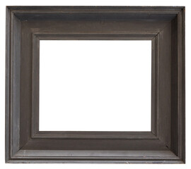 rectangular golden frame for photo on isolated background