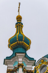 Wall Mural - Baroque Saint Andrew's Church (or Cathedral of St. Andrew, 1754) located in city centre at Andriyivskyy Descent (Podil neighborhood) in Kyiv, Ukraine.