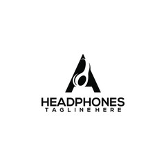 Wall Mural - Headphone logo template vector