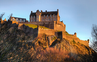 Edinburgh Castle at Sunset in Scotland