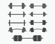 © Dahukdesign - Dumbbell sign symbol icon vector illustration set, weight training equipment