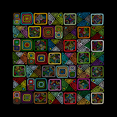 Poster - Ethnic handmade ornament for your design