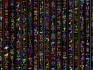 Poster - Egypt hieroglyphs, seamless pattern for your design