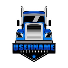 semi truck logo design vector