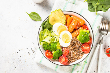 Buddha bowl with Buckwheat and vegetables.