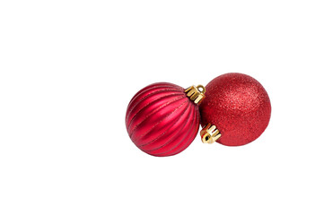 Christmas tree decorations on white background