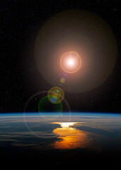 Wall Mural - gulf of st. lawrence from the international space station (iss). elements of this immage supplied by