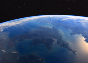 Wall Mural - the uk from the international space station (iss). elements of this immage supplied by nasa.