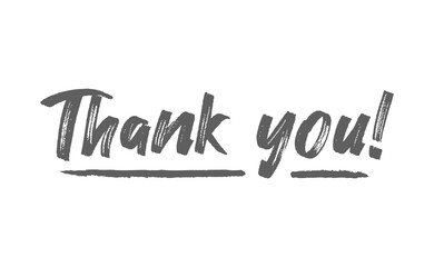 Thank you text. Lettering style typography design.