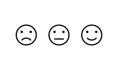 Wall Mural - feedback emoji line icon. clipart image isolated on white background.