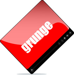 Poster - Video player for web with grunge word