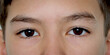 closeup beautiful brown eyes. A boy's eyes.