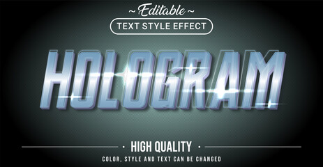 editable text style effect - hologram theme style.