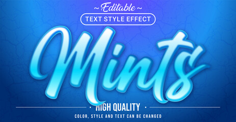 Poster - Editable text style effect - Mints theme style.