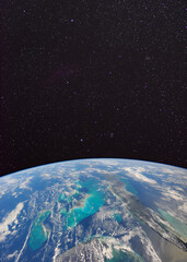 Wall Mural - the bahamas from the international space station (iss) with stars in the background. elements of thi